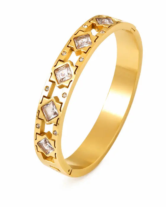 Additional view 8 of Valeria Cubic Zirconia Clasp Bangle by Zodiglow