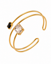 Styled view of Virelle Double-Band Zircon Arm Cuff by Zodiglow