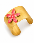 Front view of Wide Floral Cuff Bracelet by Zodiglow