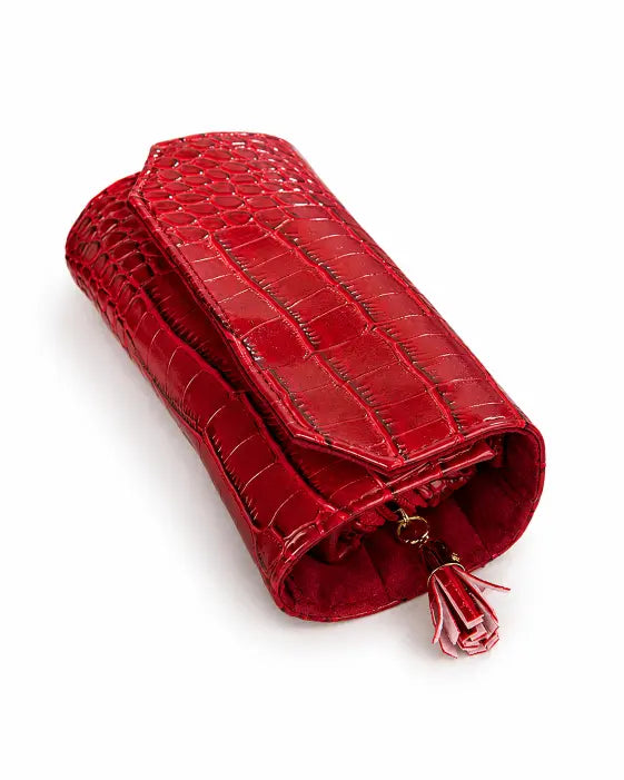 Close-up view of Zodiglow Travel Jewelry Roll Organizer by Zodiglow